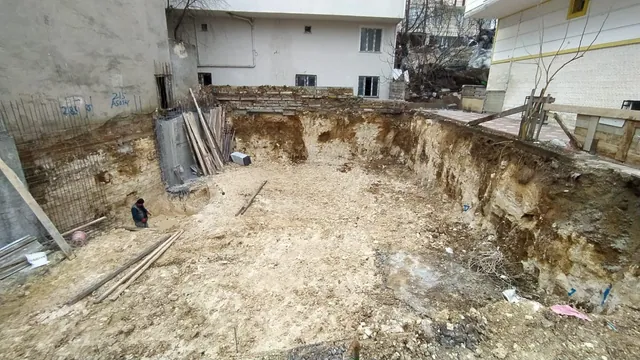 Temel kazı sahasının görünümü